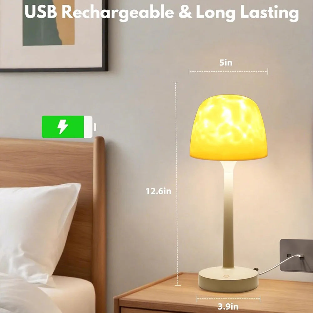 Water Ripple Lamp – Rechargeable RGB & Touch