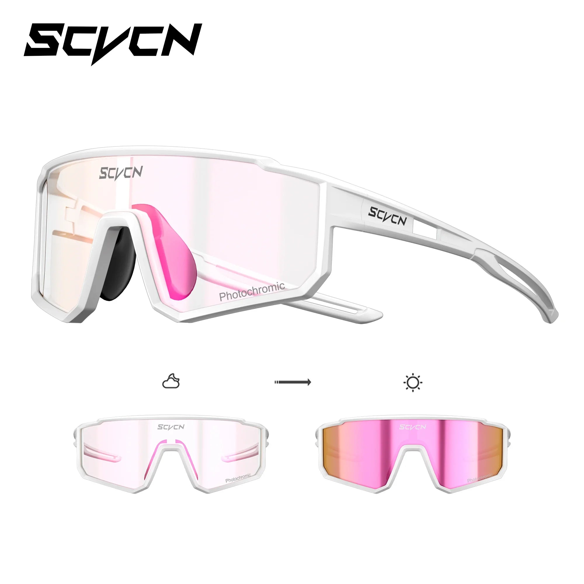 SCVCN Kids Photochromic Sport Sunglasses | UV400 Boys Girls Outdoor Skateboarding Bike Golf Eyewear