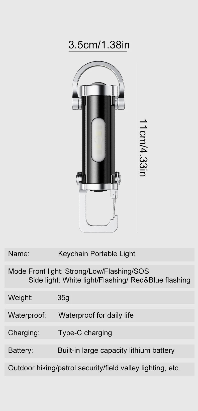 Rechargeable EDC Magnetic Mini Work Light – Adjustable LED Camping Lamp for Hiking, Fishing & Emergencies