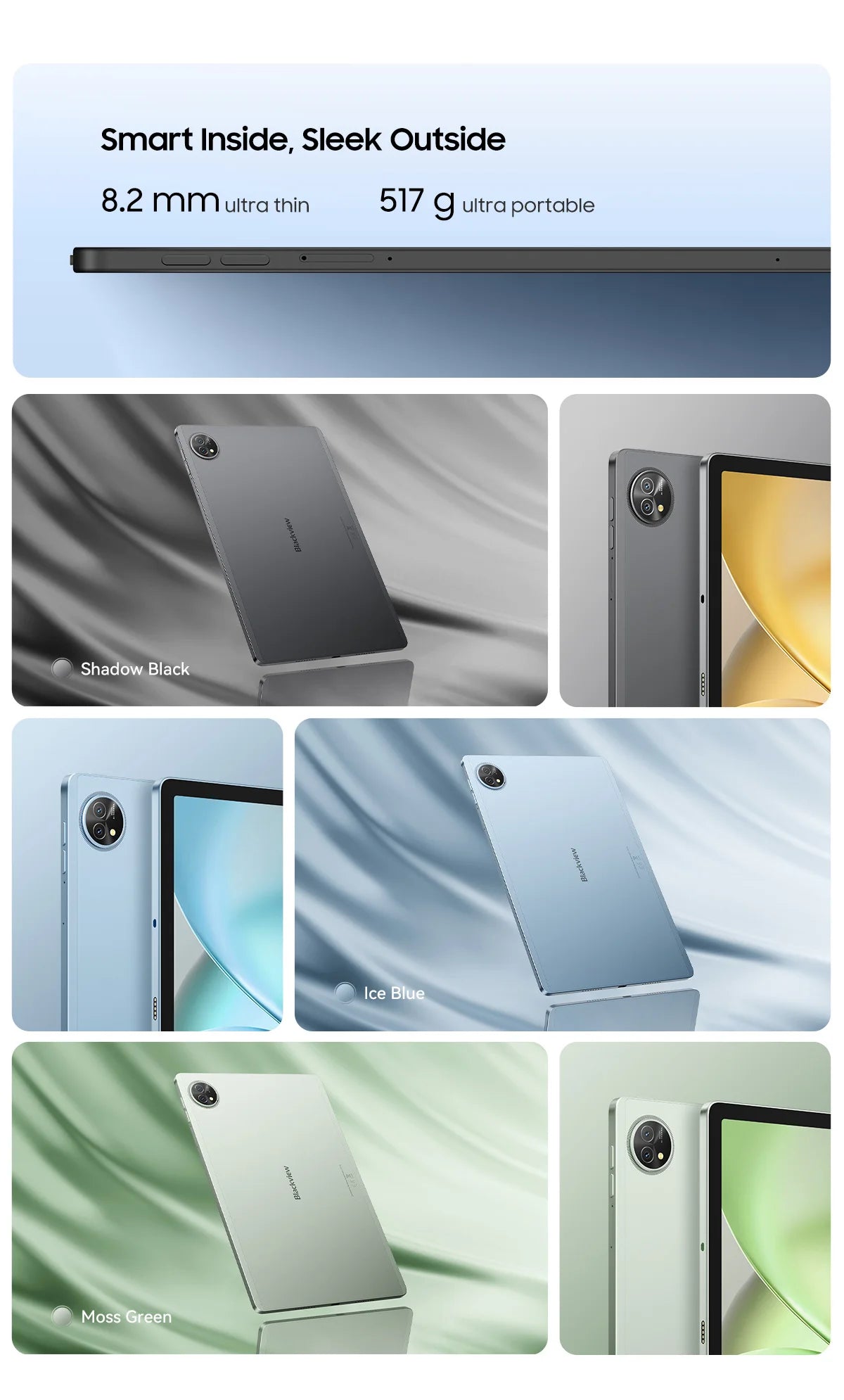 Blackview Zeno 10 5G AI Tablet – 11" FHD+, 8GB RAM, 128GB, 8800mAh, Widevine L1