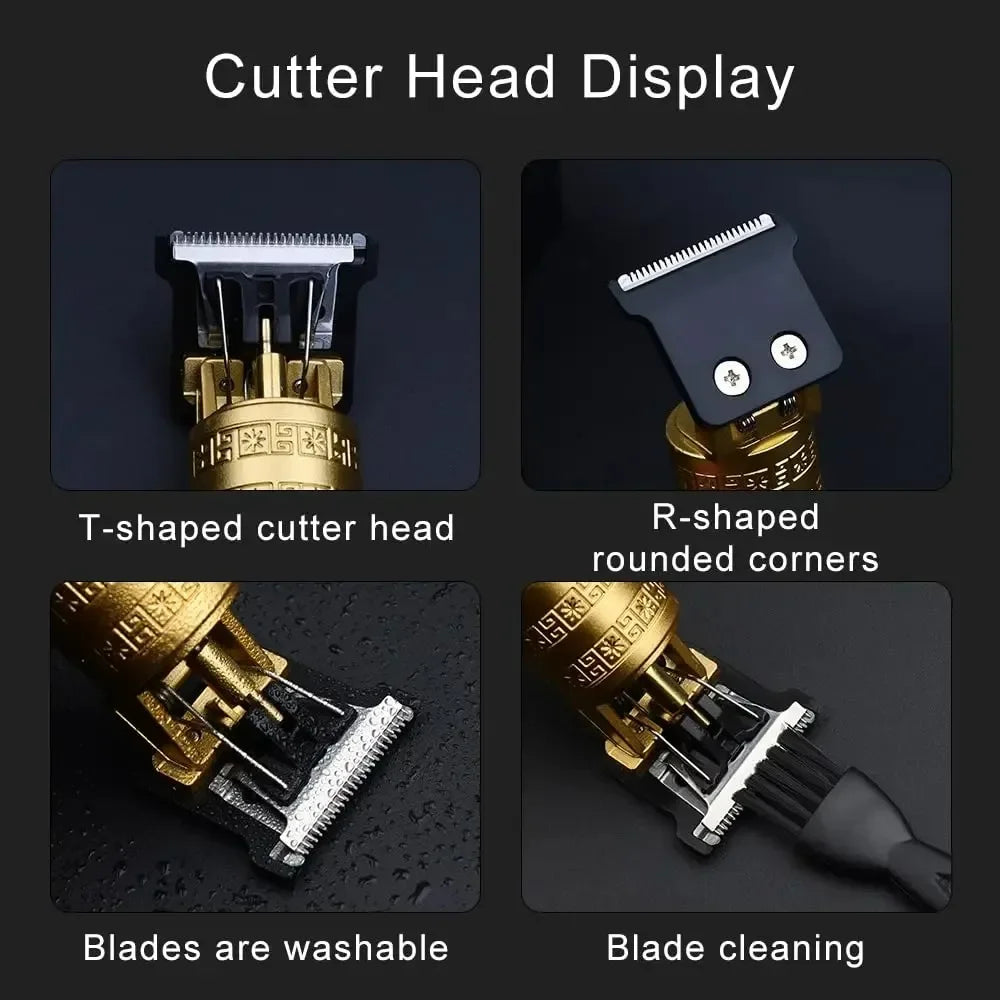T9 Professional Hair Clipper & Beard Trimmer – Wet/Dry, USB Fast Charge, 90-Min Runtime, CE
