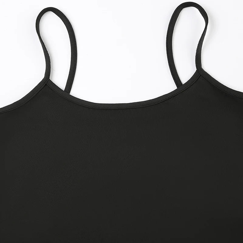 Women's Y2K Harajuku Spaghetti Strap Cropped Top – Vintage Sleeveless All-Match Summer Top