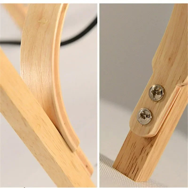 Wood Frame Globe Lamp – Sculptural Accent Light