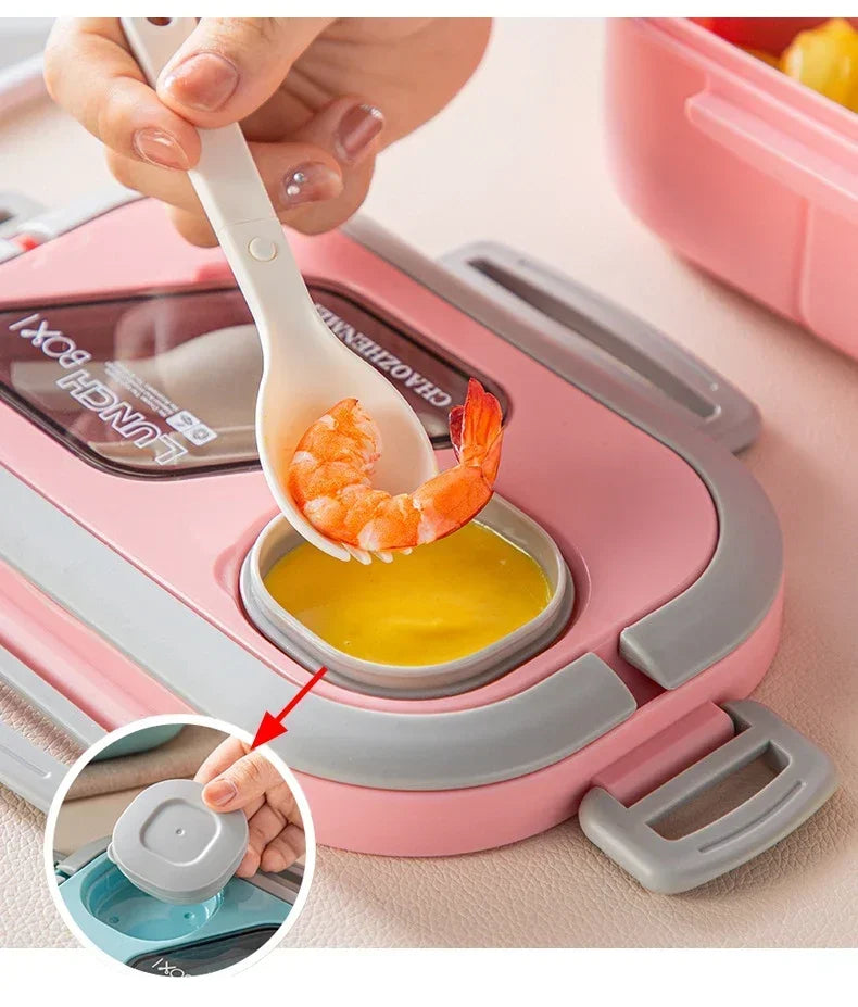 1200ml Wheat Straw Lunch Box – Leakproof Bento with Utensils