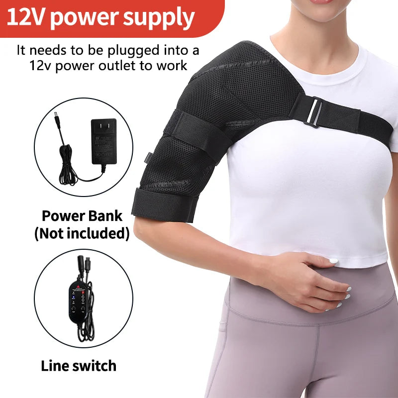 Electric Heated Shoulder Massage Pad – Vibration Wrap with 3 Modes for Fatigue & Joint Relief