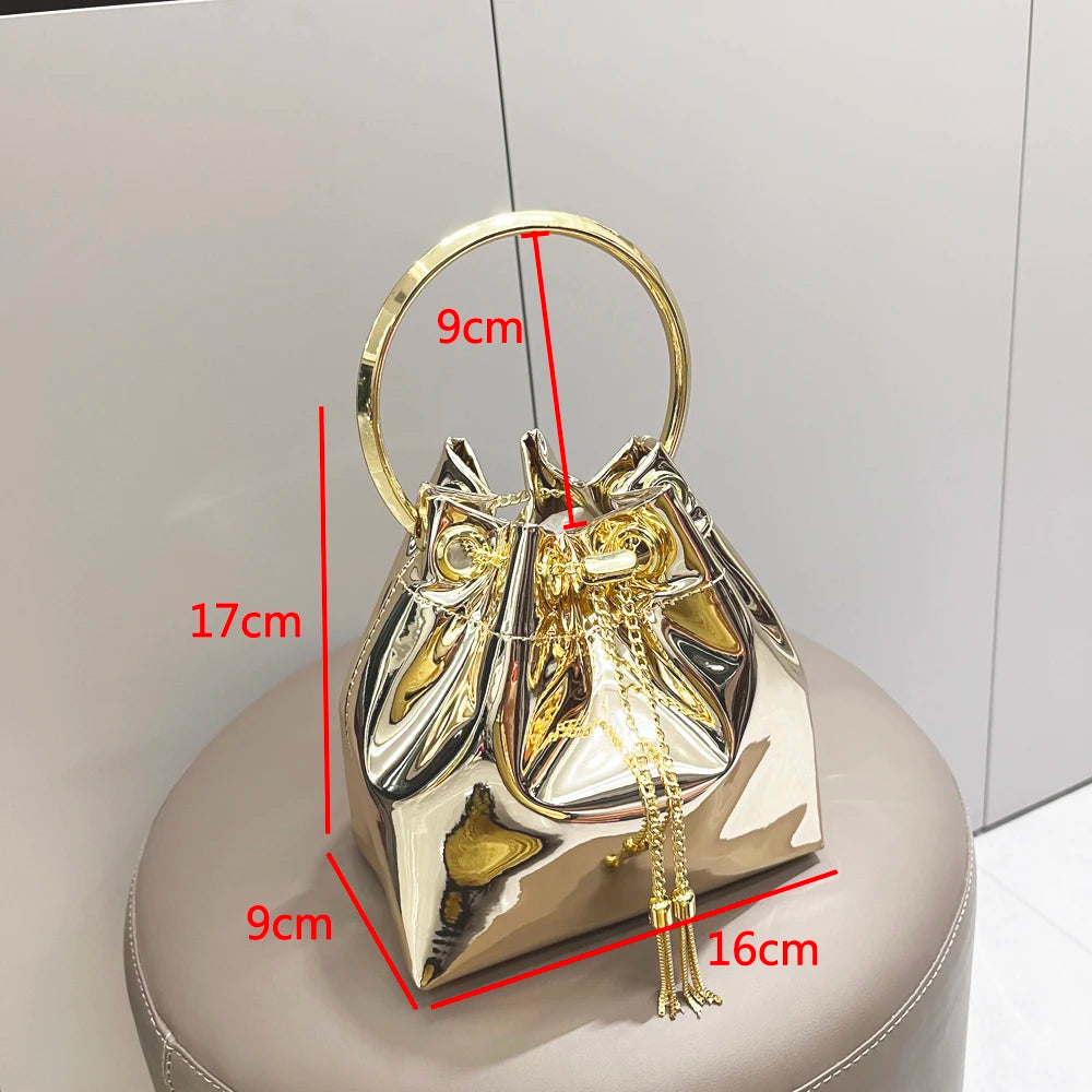 Luxury Evening Clutch Bucket Bag – Designer Shoulder Purse for Banquet & Party