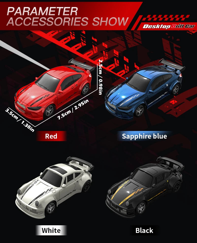 KF20 1/64 Scale Mini 4WD RC Drift Car – High Speed GTR Desktop Racing Model