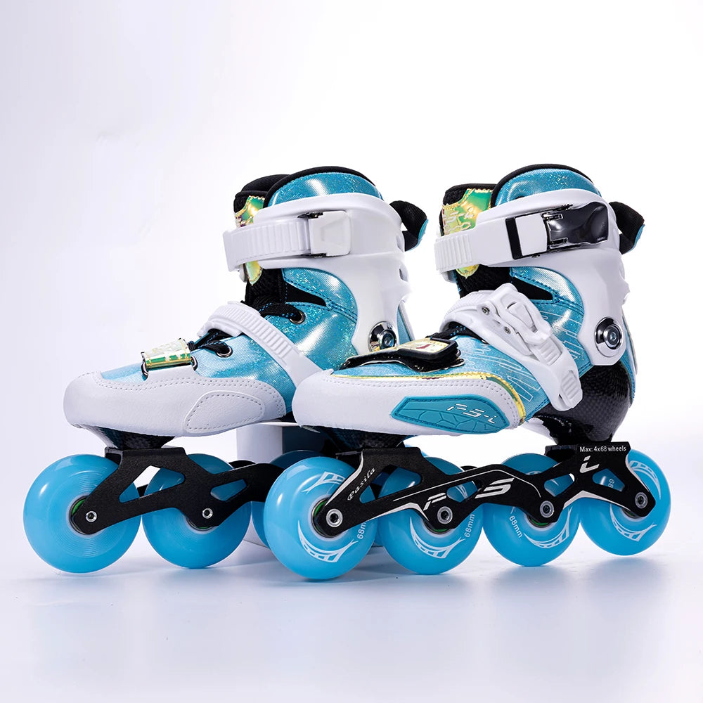 Pasica Carbon Fiber Inline Slalom Skates – Adjustable Children's Roller Skating Shoes for Sliding & Slalom
