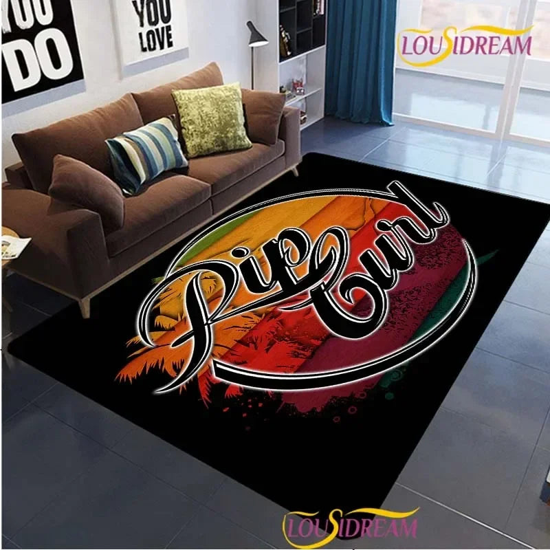 Surf Print Area Rug – Non-Slip Living Room, Bedroom & Kitchen Carpet