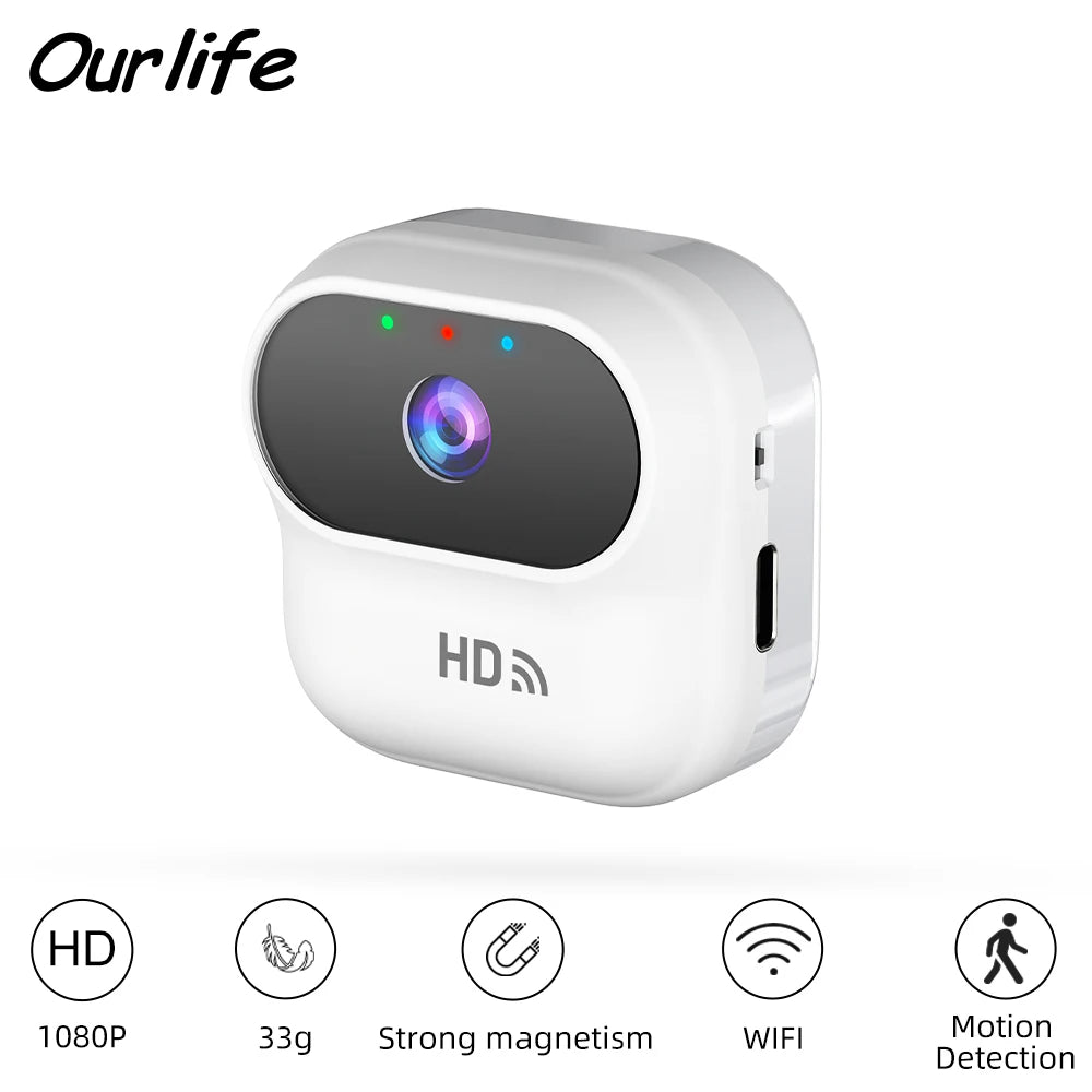 HD Mini WiFi Security Camera – 1080P Motion Tracking Smart Home Surveillance