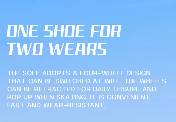 2-in-1 Deform Wheel Roller Skate Shoes – Invisible Removable Pulley, Automatic Walking & Skating Parkour Shoes