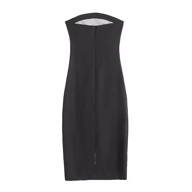 Sexy Strapless Backless Printed Long Dress – Off-Shoulder Sleeveless Summer Party & Evening Robe