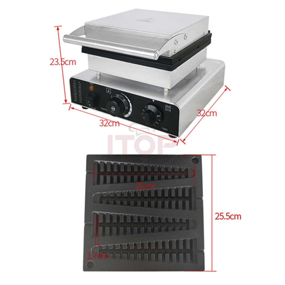 ITOP Electric Waffle Maker – Pine Tree Mould, Non-Stick Cast Iron Pan, Waffle Stick Machine, 110V/220V