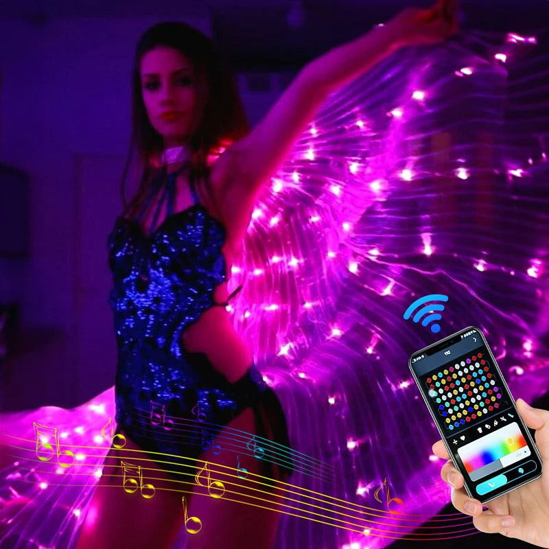 RGB LED Butterfly Wings Costume — Belly Dance & Halloween Dress-Up