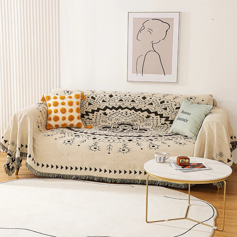 Bohemian Plaid Blanket for Sofa bed Decorative Blankets Outdoor Camping Picnic Blanket Boho Sofa cover throw Blanket With Tassel