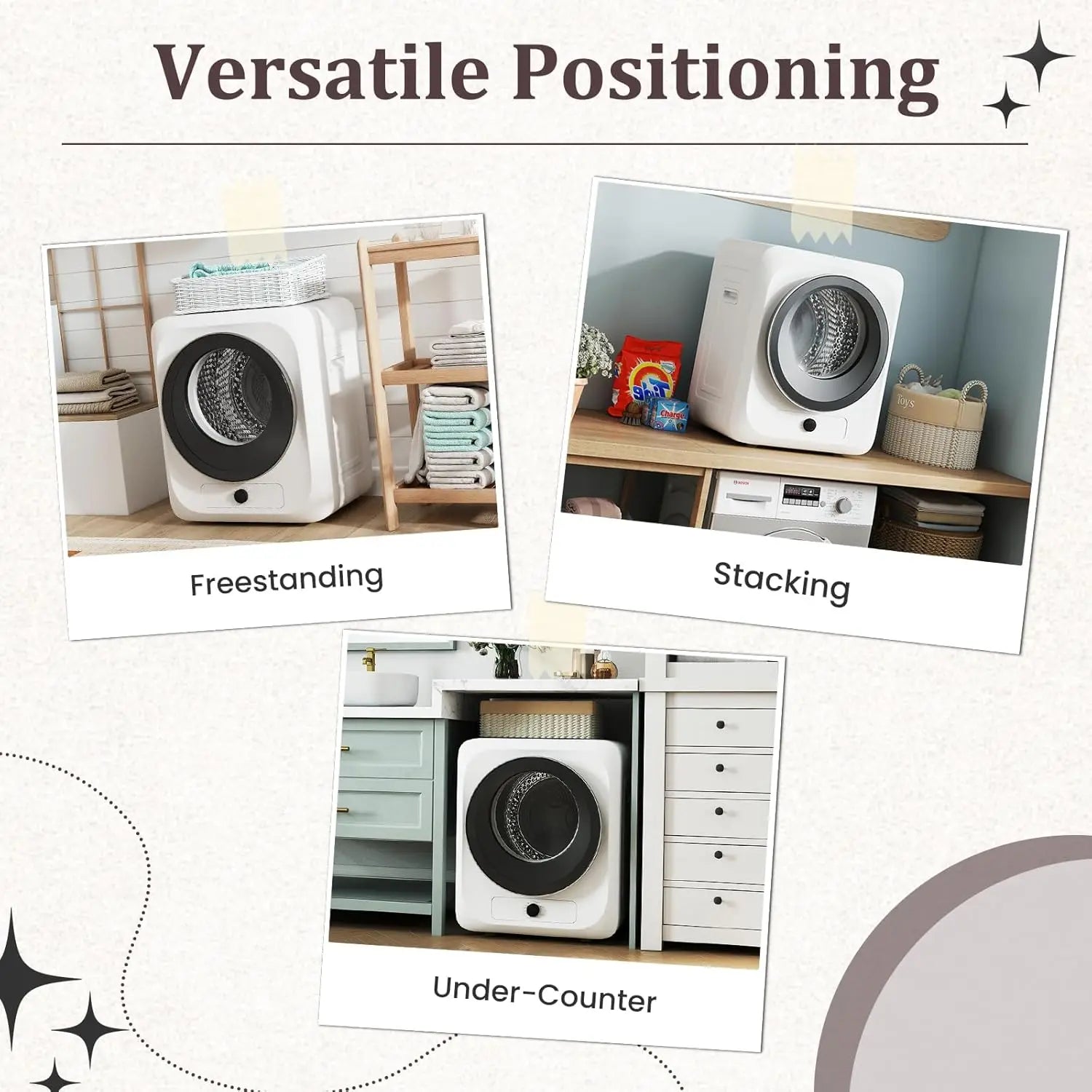 Portable Washer and Dryer Combo | 28 Lbs Twin Tub, 1.5 Cu.Ft Compact Dryer, 5 Drying Modes, Apartment, Dorm & RV
