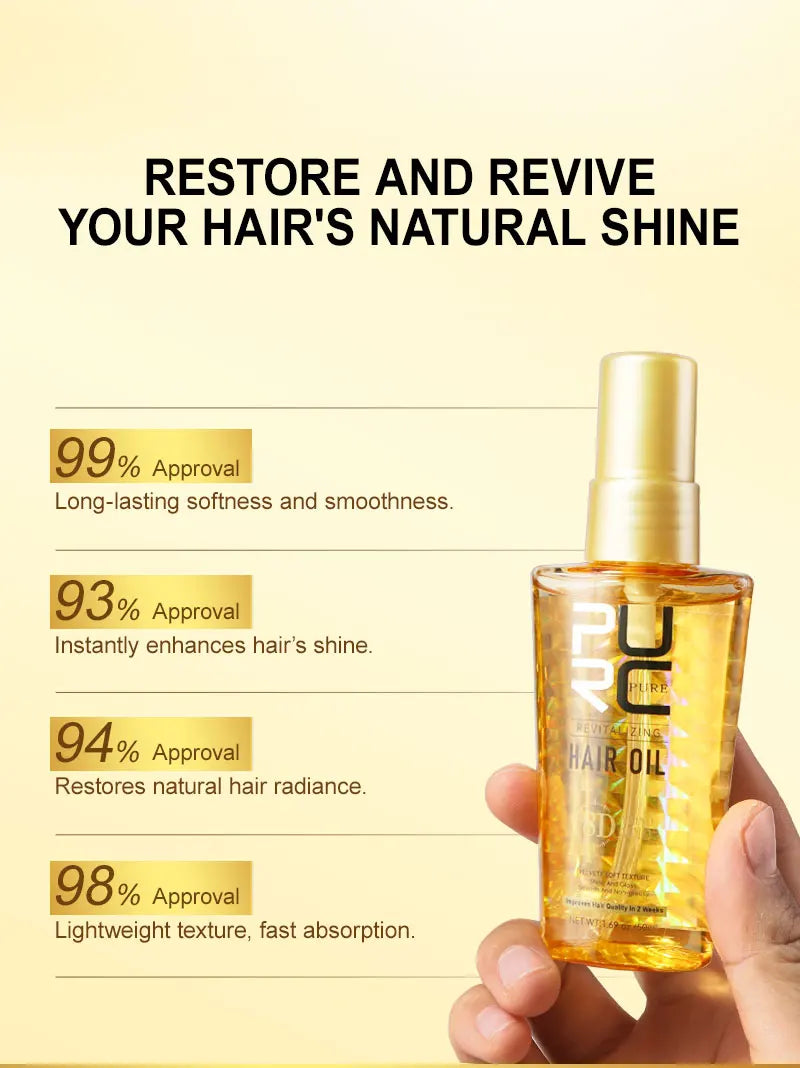PURC Smoothing Hair Oil Shining Argan Oil Nourishing Soft Repair Damaged Frizz Hair Serum Scalp Treatment Hair Care Products