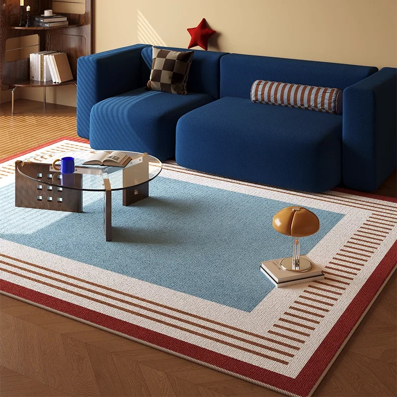 VIKAMA Vintage Crystal Velvet Rug – Stain-Resistant Non-Slip Living Room & Bedroom Mat