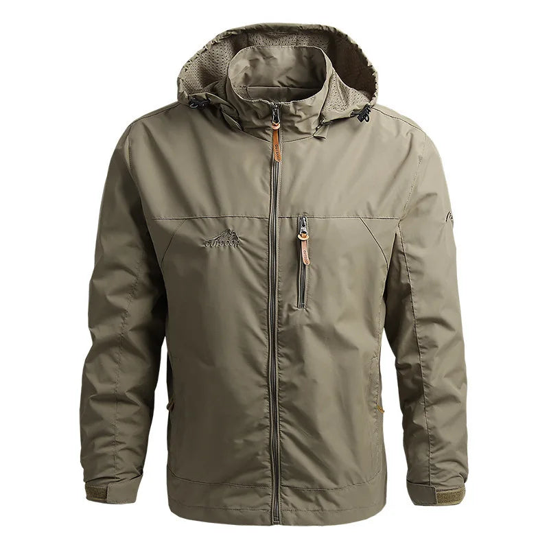 Men's Tactical Waterproof Hooded Windbreaker Jacket