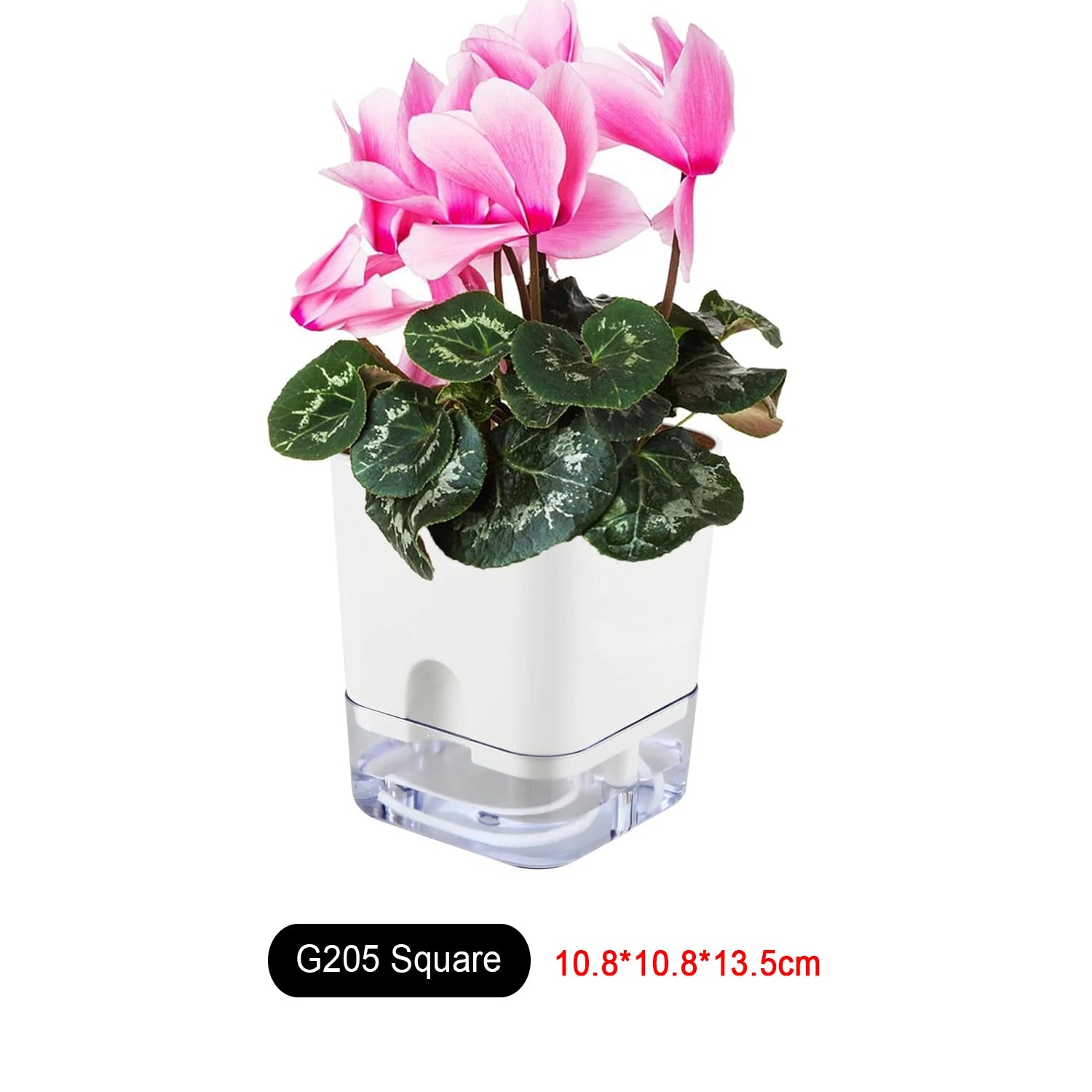 Double-Deck Self-Watering Planter Pot — Magnetic Plastic with Cotton Wick for Indoor & Garden Use