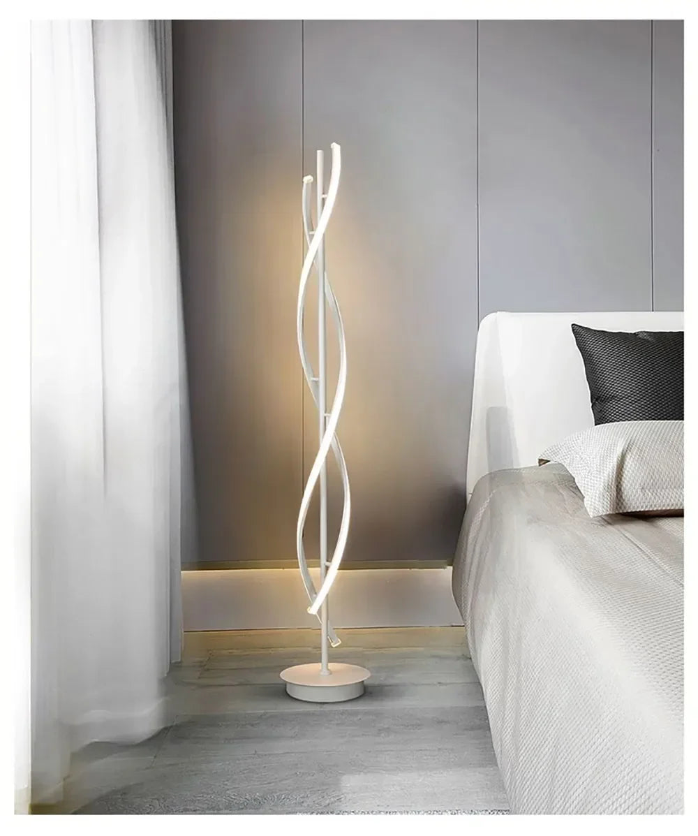 Spiral LED Floor Lamp – 135cm Sculptural Light