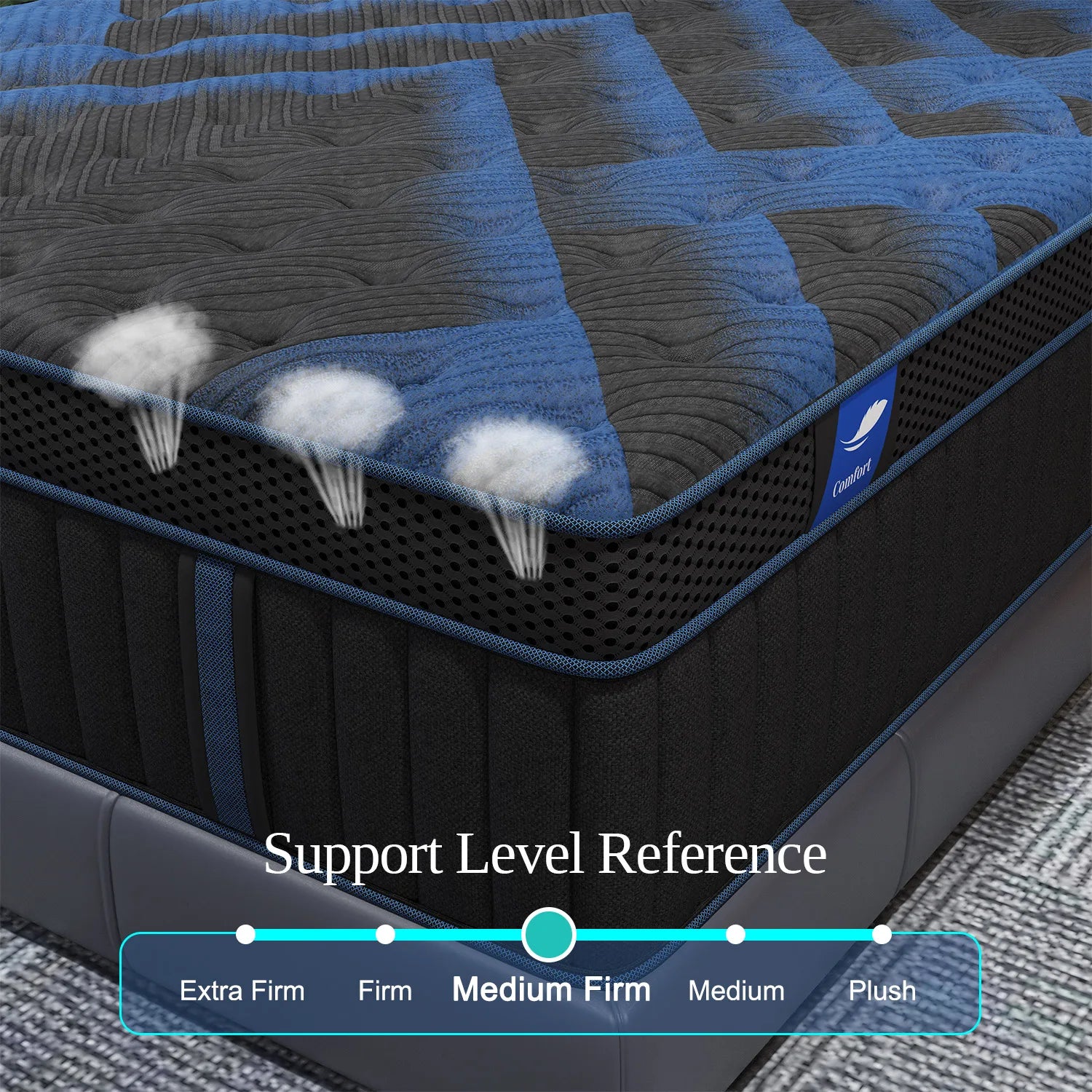 12/14 Inch Hybrid Mattress — Euro Top, Medium Firm, Memory Foam & Pocket Spring for Back & Lumbar Support (Twin to King)