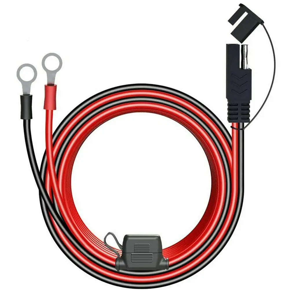 Motorcycle Battery SAE Quick Extension Cable – 10A Fuse O-Connector Battery Charger Adapter