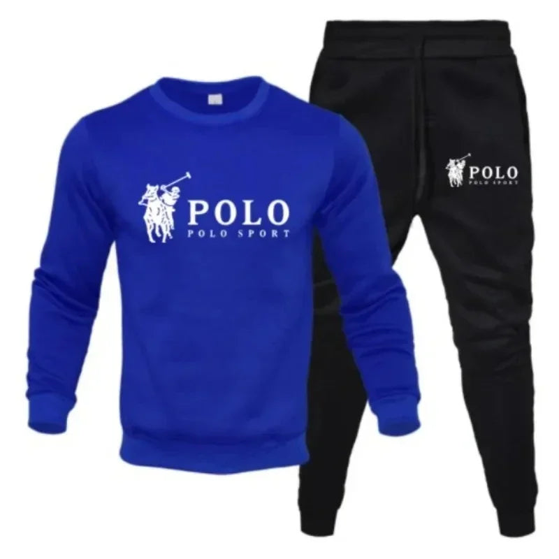 Men's Round-Neck Sweatshirt & Jogging Pants Set – Outdoor Fitness Casual Autumn Winter