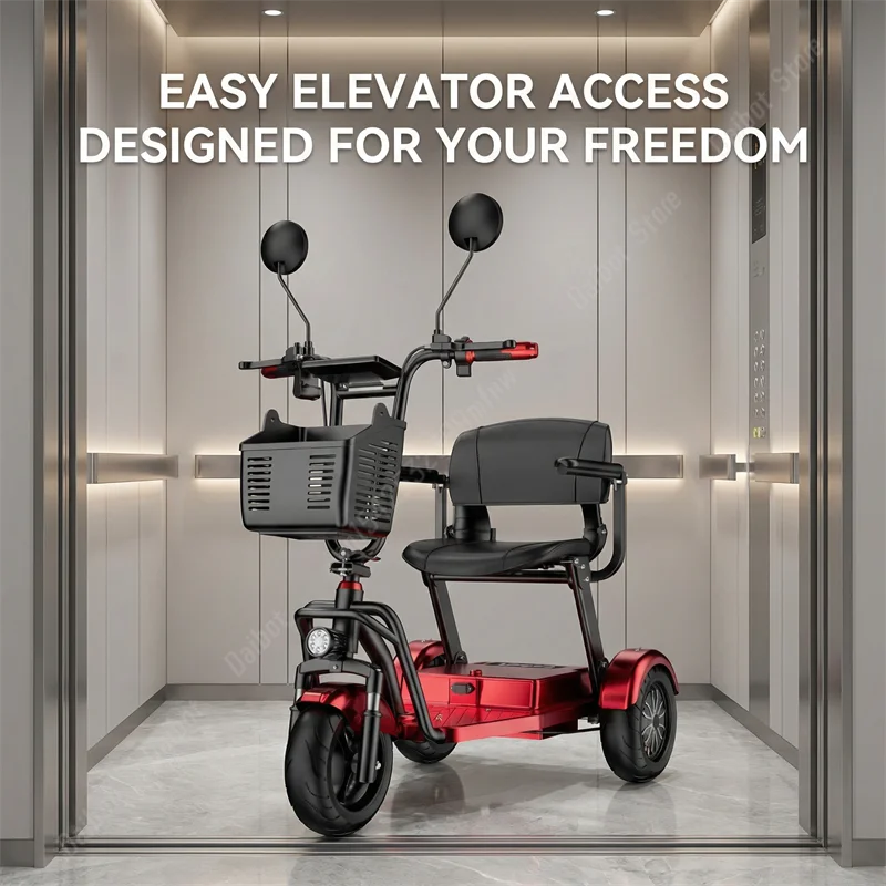 Foldable 3-Wheel Electric Mobility Scooter – 500W Dual Motor, 40 km Range