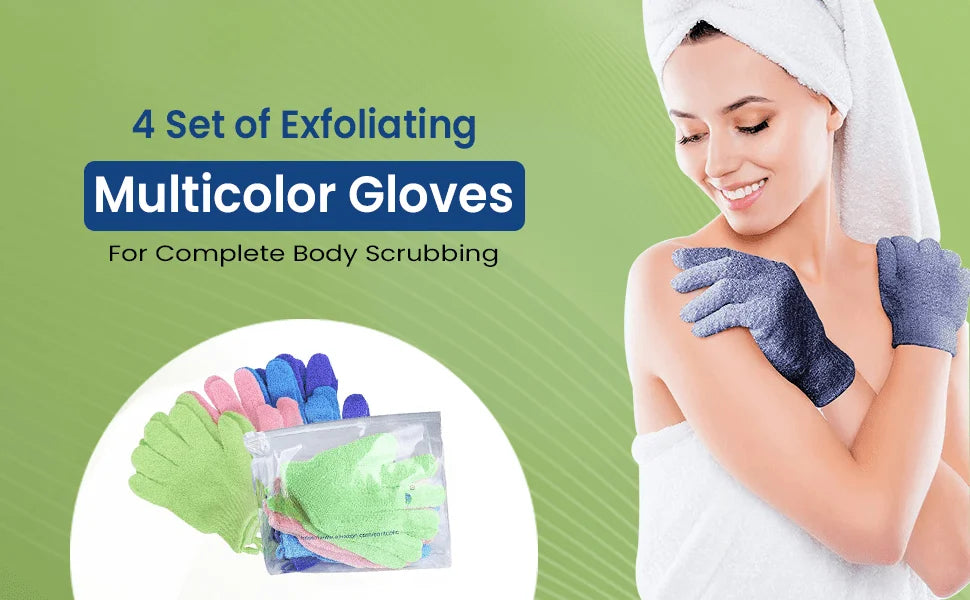 Colorful Exfoliating Gloves 1-10 Pack – Double-Sided Bath Gloves for Spa, Massage & Body Scrubs