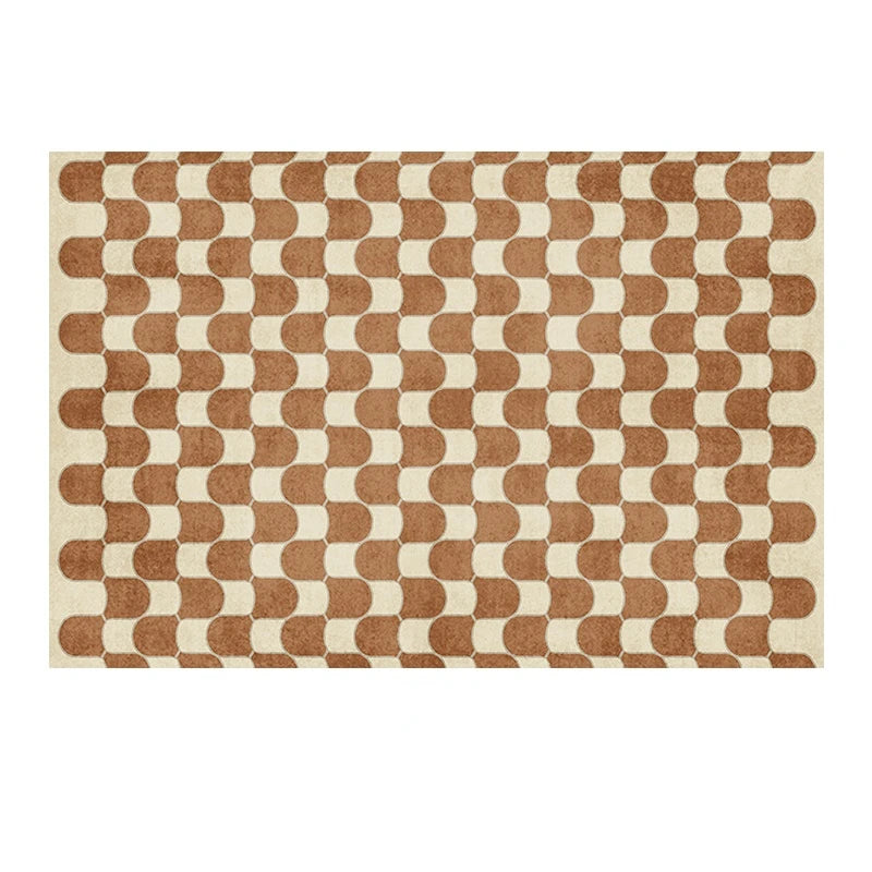 French Retro Checkerboard Plush Rug – Large Area Plaid Carpet for Bedroom & Living Room, 20 Styles & 10 Sizes