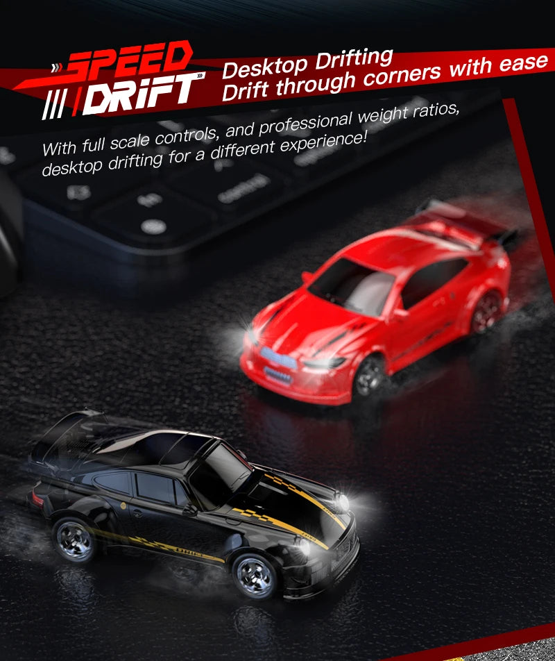 KF20 1/64 Scale Mini 4WD RC Drift Car – High Speed GTR Desktop Racing Model