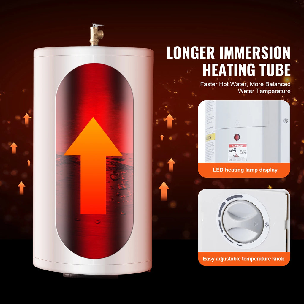 Electric Water Heater Tank 40/70L — 1.6kW Instant Hot Water with LED Display, IPX4