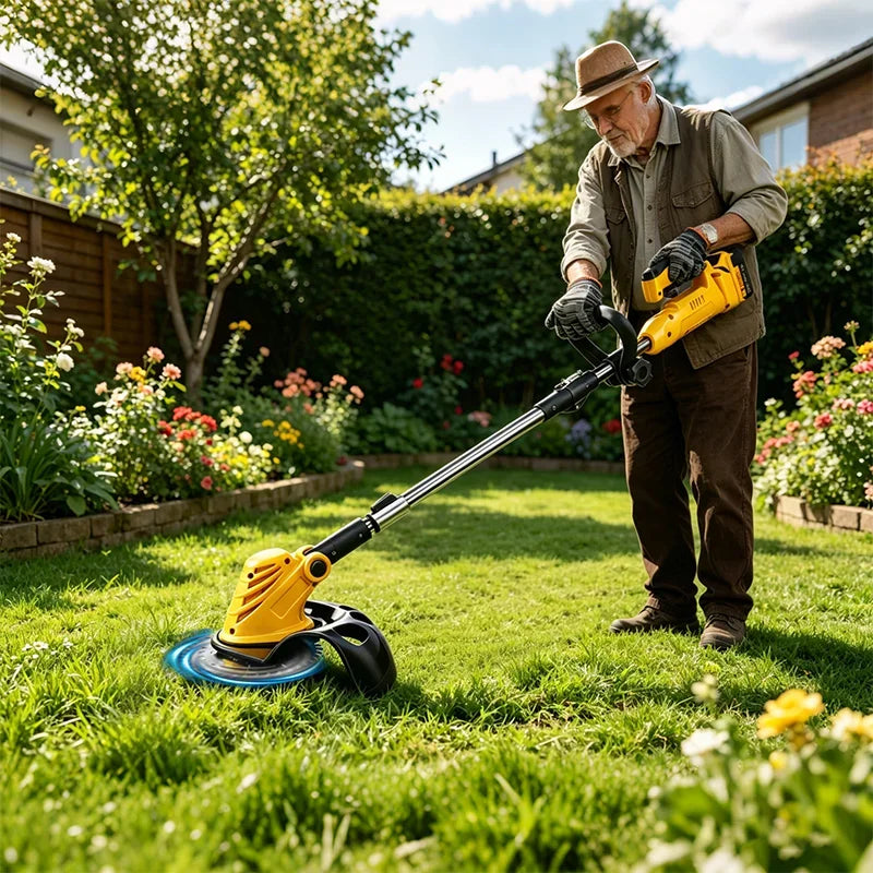Electric Goddess Brushless Cordless Grass Trimmer | 28,000 RPM, 3-Blade System, 200mm Cut, Dewalt 20V Compatible (Tool Only)