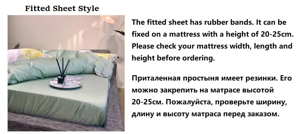 600TC Lyocell Bedding Set – Silky Soft Duvet Cover with Bed Sheet & Pillowcases, 13 Colors & 6 Sizes
