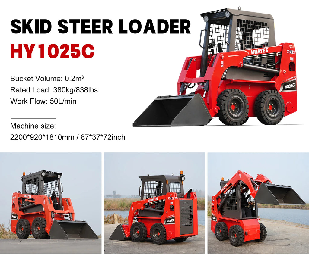 Huayee Kubota Compact Wheel Loader – 14HP Multifunctional Skid Steer for Construction & Home