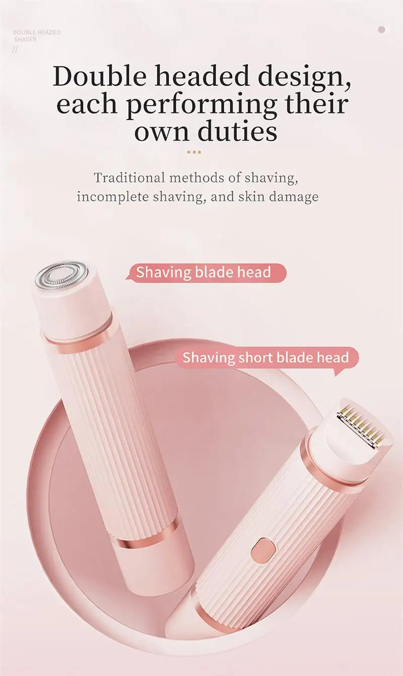 Peicon Women's Dual-Head Electric Epilator & Body Shaver – IPX7 Waterproof, USB Rechargeable