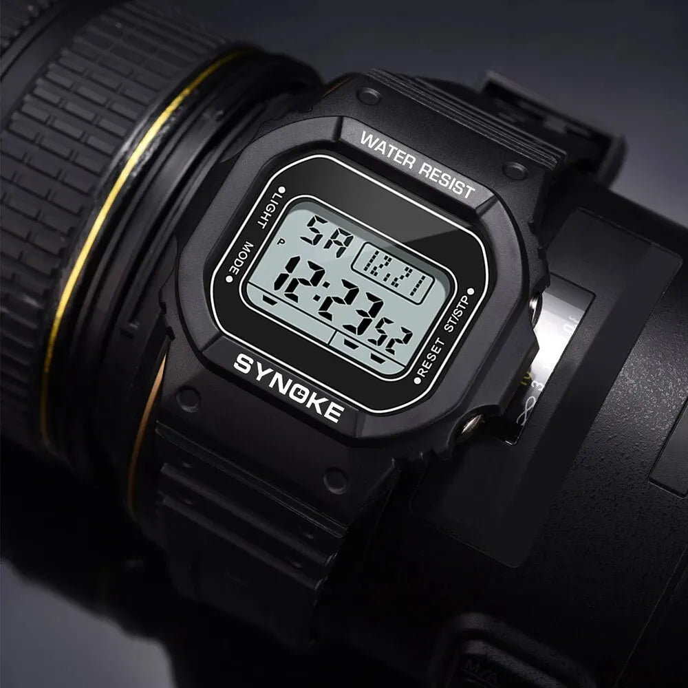 SYNOKE Men's Military Digital Watch | Outdoor Sport Retro Waterproof Multifunctional Luminous Wristwatch