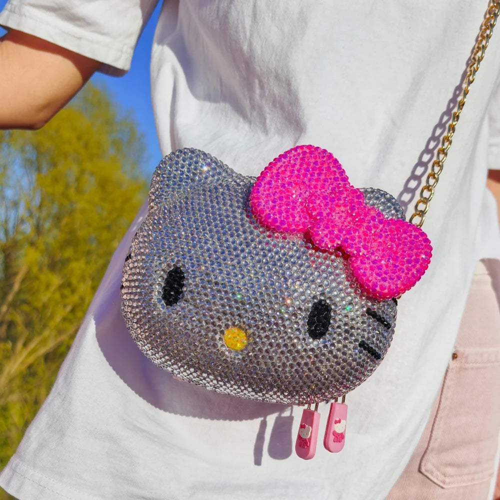 Handmade Rhinestone Crystal Crossbody Bag – Kawaii Kids Girls Luxury Handbag Birthday Gift