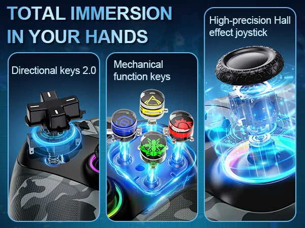 Wireless PS5 Controller – Turbo, Hall Trigger, Touchpad, Vibration & Bluetooth Gamepad