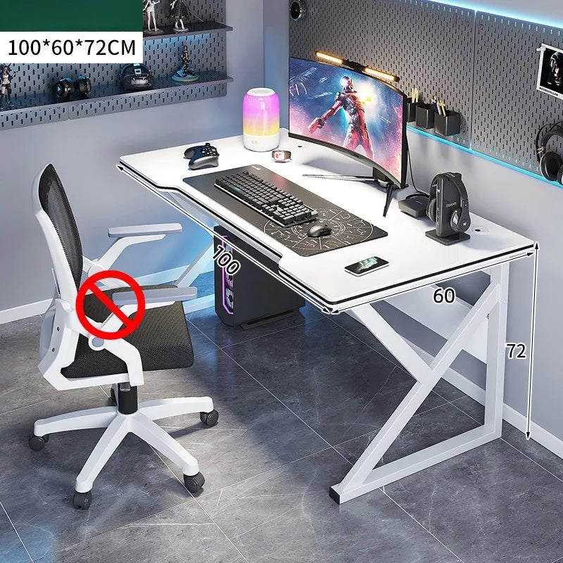 Student Writing & E-Sports Computer Desk — Metal Frame Home Office Workbench