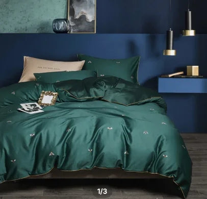 500TC Egyptian Cotton Bedding Set – 4 or 6-Piece Luxury Duvet Cover with Sheet & Pillowcases, 19 Colors