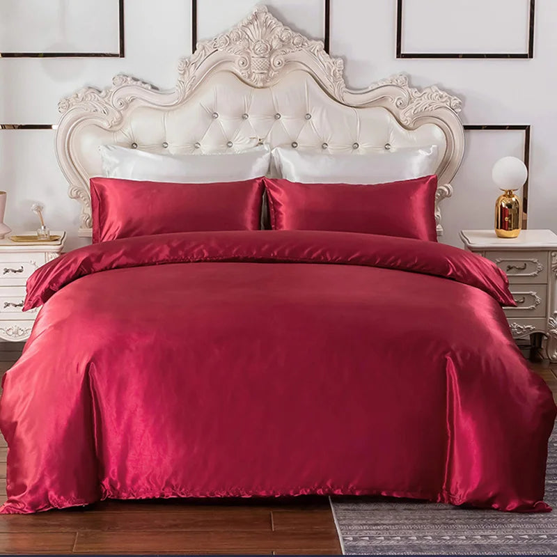 Silky Textured Duvet Cover Set – Microfiber Comforter Cover with Pillow Shams, Multiple Sizes