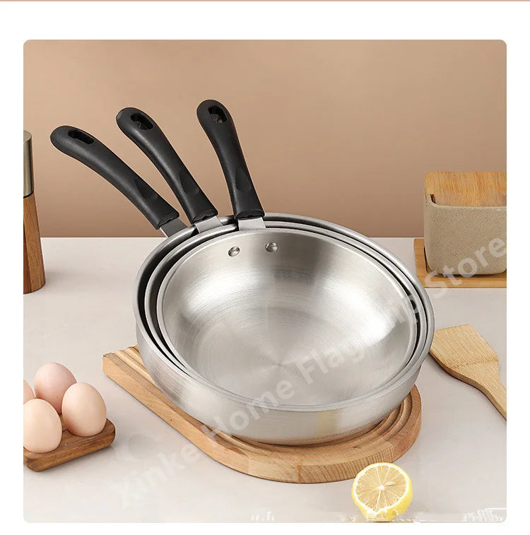 Stainless Steel Wok – Uncoated 24cm & 26cm Frying Pan