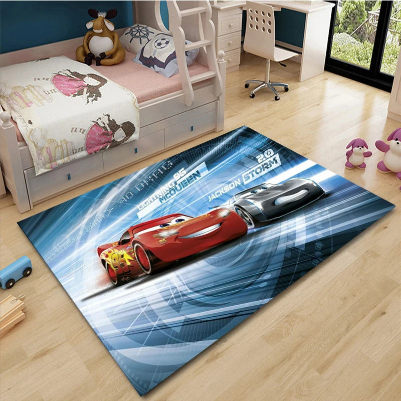 Cars McQueen Road Rug – Kids Motorway Play Mat for Living Room, Nursery & Kids Room