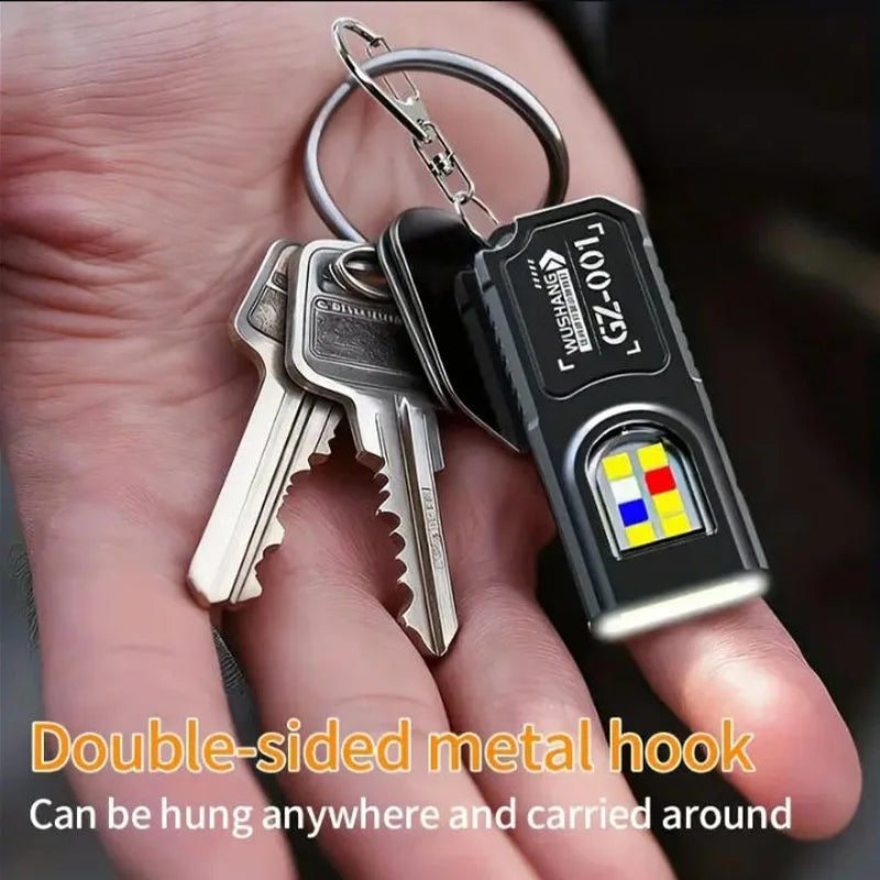 Mini COB LED Keychain Flashlight – USB-C Rechargeable, 5-Mode, IPX6 Waterproof EDC Pocket Light