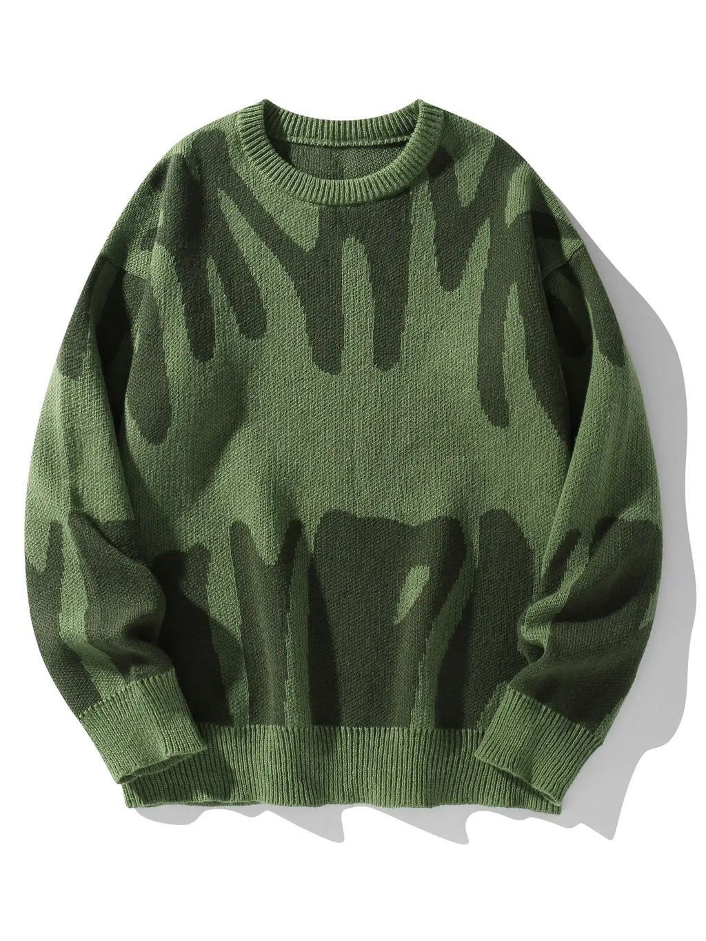 Men's Jacquard Contrast Color Pullover Sweater — Textured Knitwear