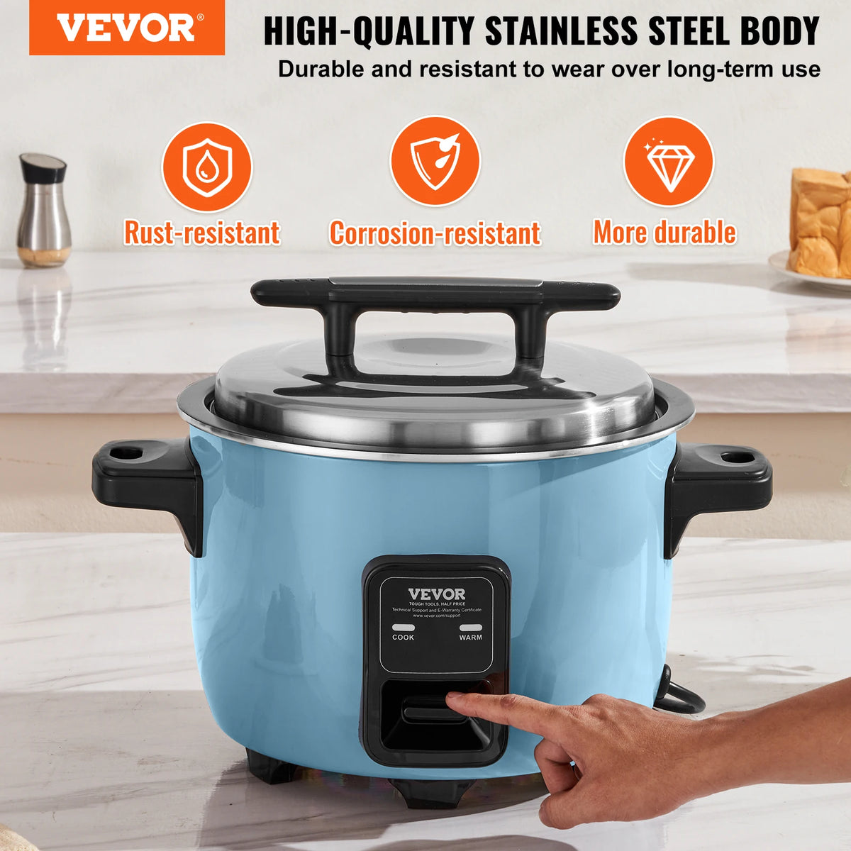 SucceBuy Commercial Rice Cooker – 8L, 10L & 13L, Non-Stick Aluminum Pot, 24-Hour Keep Warm for Restaurant & Buffet