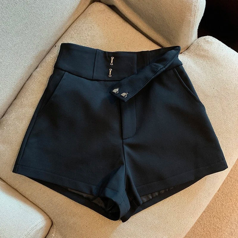 Mooyufon Women's High Waisted Shorts – Harajuku Elegance A-Line Slim Casual Hot Girl Straight Pants
