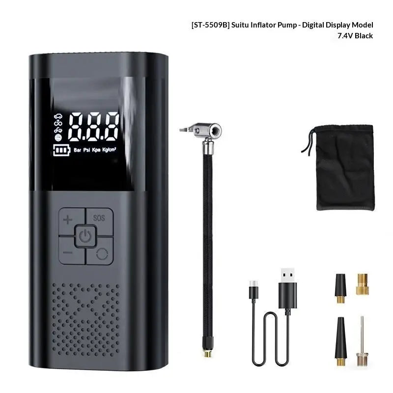Rechargeable Cordless Tire Inflator with Digital Gauge